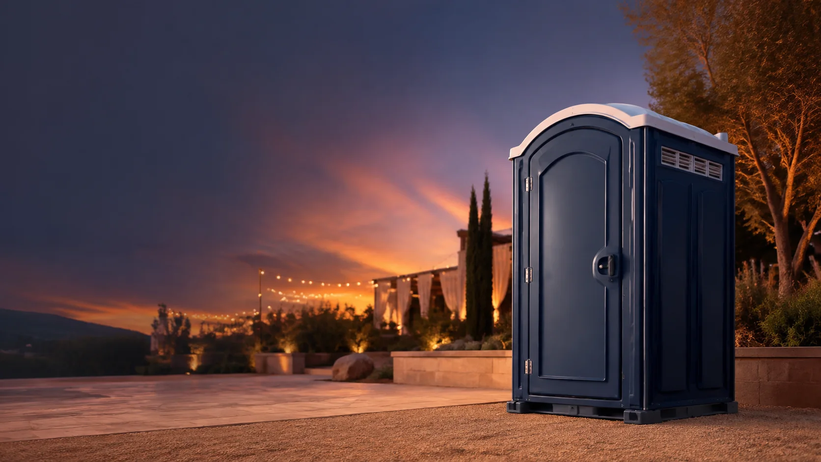 Portable restroom shown for rental planning in Beaufort, SC